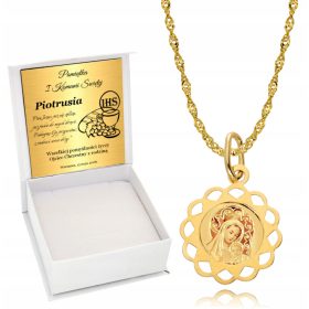    Catena d'oro 585 Medaglione d'oro Battesimo Comunione