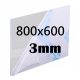 Pannello PLEXI acrilico incolore, dimensioni 800x600x3mm