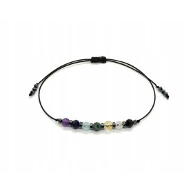  Bracciale Cakra 7 Chakra Tormalina Nera Smeraldo