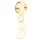  Charm pendente dorato Lettera I in argento 925