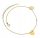  Bracciale alla caviglia placcato oro con due cuori