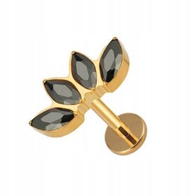  Orecchino labret in titanio, oro, nero, 1.2/8