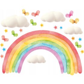  ADESIVI MURALI nuvole ARCOBALENO 50x100cm TC1