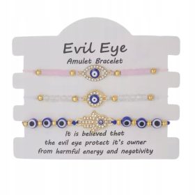    Set di braccialetti Braccialetti di cordino turco Occhio del profeta Hamsa 51