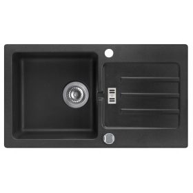  Lavello Moderno Martha 40 a una vasca, granito nero