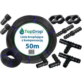  Tubo gocciolante con compensazione 50m + accessori 10 pz