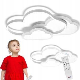    LAMPADA DA SOFFITTO A LED PER BAMBINI, NUVOLE 58W, TELECOMANDO