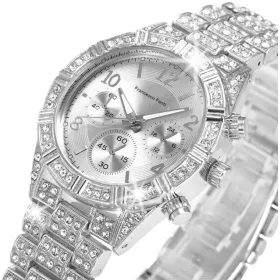    Orologio da donna in argento Geneva, orologio da donna con bracciale in argento