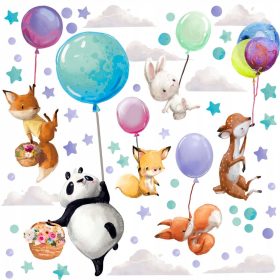  ADESIVI MURALI GRANDI - ANIMALI SU PALLONCINI