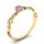  ANELLO FOGLIA ORO CON ZIRCONI ROSA 3MM