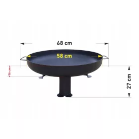  Braciere da giardino 58 cm griglia fuoco da campo
