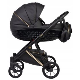    PASSEGGINO BAMBINO ONTARIO BLACK&GOLD 3in1 ECO PELLE + SEDILE COSMO