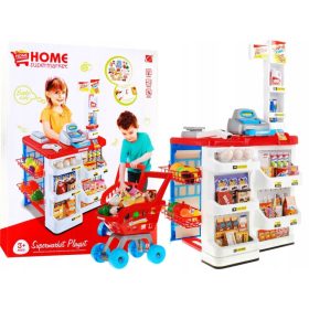    Supermercato per bambini, registratore di cassa, scanner, carrello, bilancia