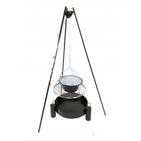  Treppiede con calderone smaltato 14L + camino 50cm