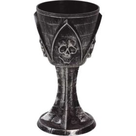 Calice nero gotico con teschio di Halloween, 19 cm