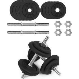   MANICHI IN GHISA 2x10kg barre metalliche regolabili 28mm set di carico 20kg