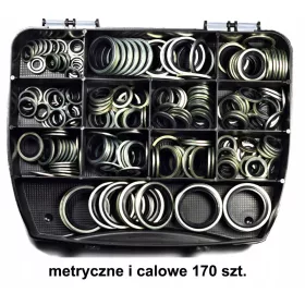 Set rondelle in metallo e gomma 170 pz.