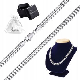    Catena d'argento Collana in tessuto rombo rombo 925 | 45 cm x 5 mm