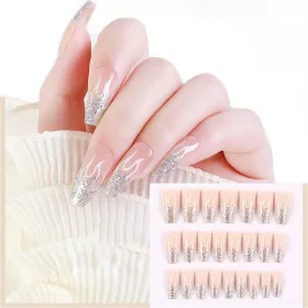 TIPS UNGHIE ARTIFICIALI MOTIVO GLITTER 24 pz F779 4