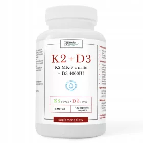   Vitamina K2 MK-7 200µg + D3 100µg 4000IU in olio MCT per Ossa e Immunità - 120 capsule