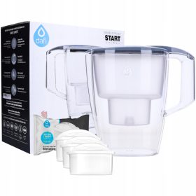    Caraffa filtrante Dafi Start Unimax 4 l argento/grigio + 3× Inserto filtro per la caraffa Dafi Standard Unimax 1 pz.