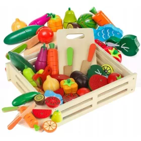    Verdura in legno, frutta da tagliare, scatola magnetica ZA4832