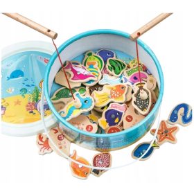  GIOCO DI PESCA MAGNET PUZZLE 2 CANNE IN LEGNO