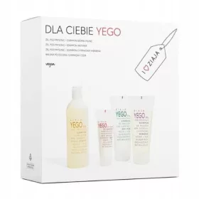    ZIAJA YEGO Set regalo: 3 x Bagnoschiuma e shampoo (Pepe di montagna 400ml + Vetiver 200ml + Verbena odorosa 200ml) + Balsamo dopobarba al cedro rosso 80ml
