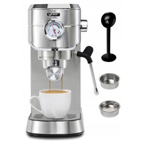    Macchina per caffè espresso portafiltro Yoer Lungo 1450 W, argento/grigio
