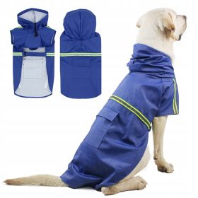    ABBIGLIAMENTO GIACCA ANTIPIOGGIA RIFLETTENTE REGOLABILE MORBIDA PER CANE XL