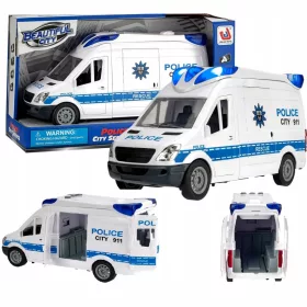   AUTO DELLA POLIZIA FURGONE DELLA POLIZIA AUTOBUS DELLA POLIZIA AZIONAMENTO