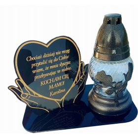   Base per Candele con Dedicazione Personalizzabile in Plexiglass Nero