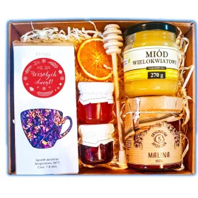  CESTO CONFEZIONE REGALO MARMELLATA DI NATALE MIELE ERBE