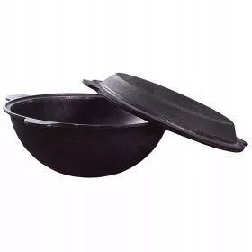  Kazan Uzbek 10L calderone in ghisa con coperchio-padella