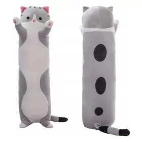    CUSCINO POGGIATESTA IN PELUCHE MASCOTTE GATTO LUCEK LUNGO PER BAMBINI HIT 100 CMW