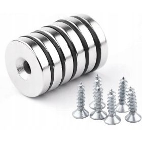 MAGNETE AL NEODIMIO CON FORO VITE 25X5 6 PZ