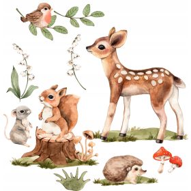  Adesivi murali per bambini ANIMALI DELLA FORESTA