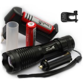    Torcia Ultrafire ZOOM CREE XML 2000lm + 2 batterie + accessori
