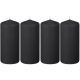  Eleganti candele nere, CANDELA decorativa, 4 pz