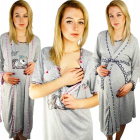  Camicia da notte Evila-shop grigia taglia S