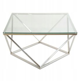    HowHomely Tavolino quadrato Diamanta 80 x 80 x 46 cm tonalità di grigio