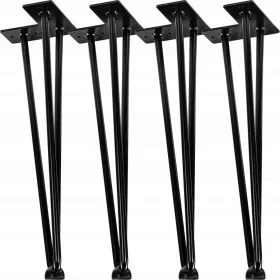    4x GAMBE DA TAVOLO IN METALLO GAMBE A FORCELLA 40 CM 3 BARRE