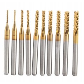   Fresa per spianare, fresa sagomata, fresa a denti, fresa a codolo, fresa per spallamenti, AWP diametro 1 mm, metallo duro sinterizzato (rivestito in titanio)