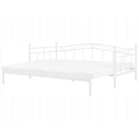    Letto matrimoniale in metallo Beliani Metal Bed Frame Camera da letto Frame 80x200 bianco