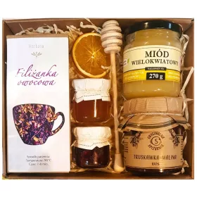  CESTINO REGALO REGALO MIELE, MARMELLATA, TÈ