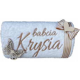    ASCIUGAMANO con RICAMO, NOME, regalo per la Festa della Nonna, GRANDE 70x140 cm
