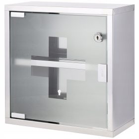   KIT DI PRONTO SOCCORSO IGIENICO E SICUREZZA, IN METALLO, DA PARETE