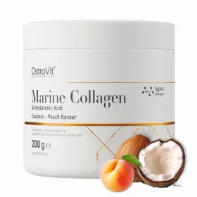   Integratore OstroVit con Collagene Marino, Acido Ialuronico e Vitamina C, Gusto Cocco e Pesca, 200g