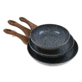 Set di 3 Padelle Marmorate Induzione KINGHOFF 20/24/28 cm