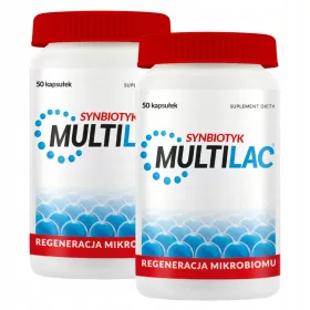   MULTILAC Synbiotico: Prebiotici e Probiotici in Capsule - Confezione Doppia da 50 Capsule